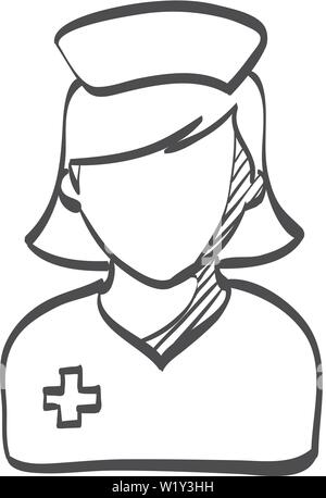 Nurse At Her Station Sketch Stock Illustration - Download Image Now -  People, Scissors, Adult - iStock