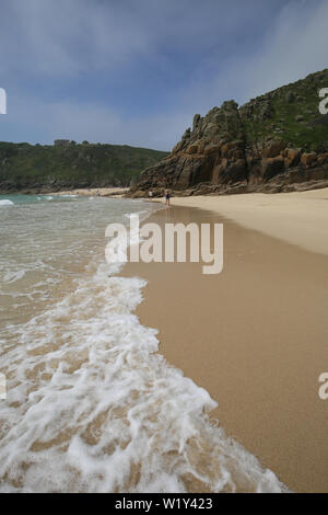 Porthcurno beach and bay , Cornwall in early summer Stock Photo