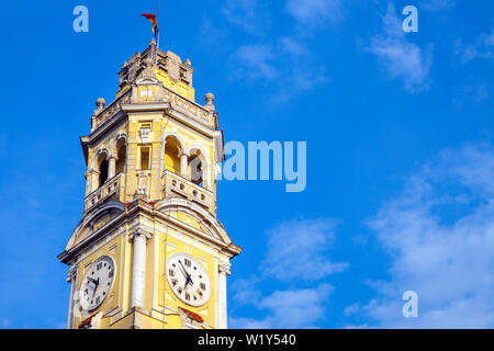 Clock tower in Oradea. Oradea, Bihor County, Romania. Stock Photo