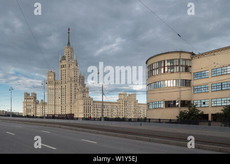 Russia, Moscow, City View, Soviet-Era Architecture, Buildings of Different Styles. Stock Photo
