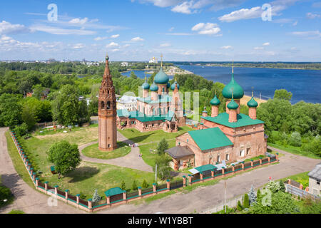 Aerial view of Temple complex in Korovniki, Yaroslavl, Russia Stock Photo