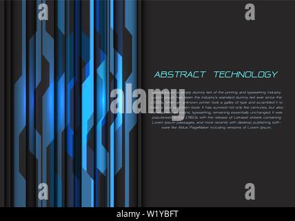 Abstract blue grey circuit power energy pattern with dark blank space and text design modern futuristic technology background vector illustration. Stock Vector