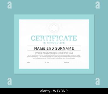 Certificate of Completion. Business document templates. Vector. Stock Vector