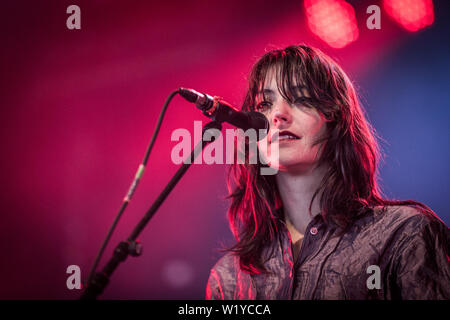 Roskilde, Denmark. 04th July, 2019. The American singer, songwriter and musician Sharon Van Etten performs a live concert during the Danish music festival Roskilde Festival 2019. (Photo Credit: Gonzales Photo/Alamy Live News Stock Photo