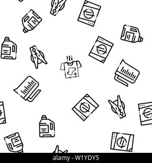Laundry Service Vector Seamless Pattern Stock Vector