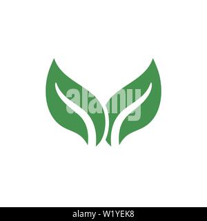 Leaves icon. Green ecological sign. Protect planet. Vector illustration for design. Stock Vector