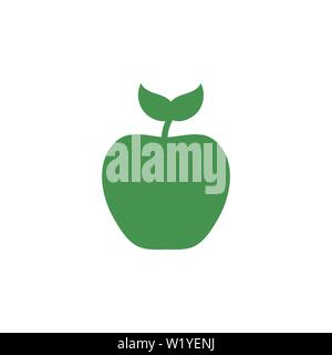Apple icon. Creative logo. Green ecological sign. Protect planet. Vector illustration for design. Stock Vector