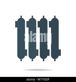 Radiator. Flat style icon of utilities. Symbol of heating. Clean and modern vector illustration for design, web. Stock Vector