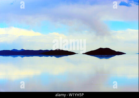 Uyuni Salt Flats rain season Stock Photo