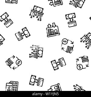 Online Transactions Vector Seamless Pattern Stock Vector