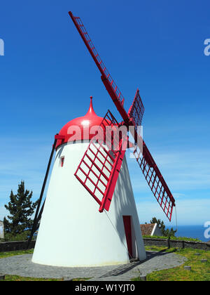 windmill, Bretanha, São Miguel Island, Azores, Açores, Portugal Stock Photo