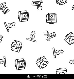 Online Transactions Vector Seamless Pattern Stock Vector