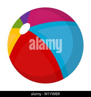 Isolated inflatable colored beach ball icon - Vector Stock Vector
