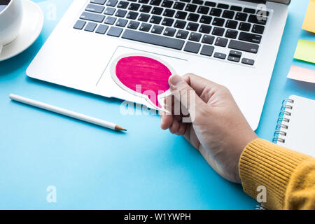 Social media message,talk concepts with symbol icon Stock Photo