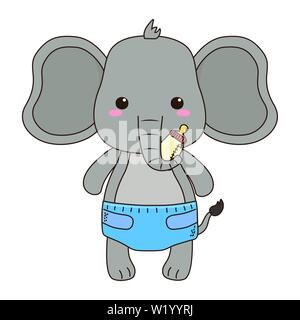 Baby elephant cartoon design, Baby shower invitation party card and decoration theme Vector illustration Stock Vector