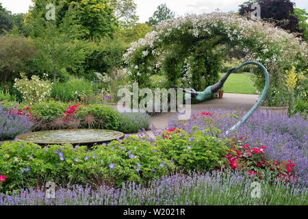 Cottage garden in june at RHS Wisley Gardens, Surrey, England Stock Photo
