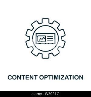 Content Optimization outline icon. Thin line concept element from content icons collection. Creative Content Optimization icon for mobile apps and web
