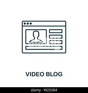 Video Blog outline icon. Thin line concept element from content icons collection. Creative Video Blog icon for mobile apps and web usage Stock Vector