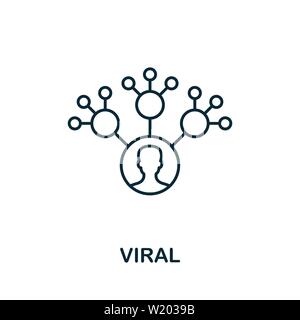 Viral outline icon. Thin line concept element from content icons collection. Creative Viral icon for mobile apps and web usage Stock Vector