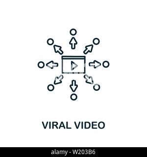Viral Video outline icon. Thin line concept element from content icons collection. Creative Viral Video icon for mobile apps and web usage Stock Vector