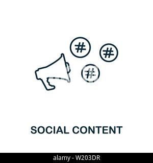 Social Content outline icon. Thin line concept element from content icons collection. Creative Social Content icon for mobile apps and web usage Stock Vector