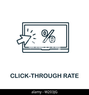 Click-Through Rate outline icon. Thin line concept element from content icons collection. Creative Click-Through Rate icon for mobile apps and web Stock Photo