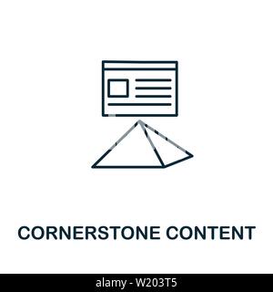 Cornerstone Content outline icon. Thin line concept element from content icons collection. Creative Cornerstone Content icon for mobile apps and web Stock Vector