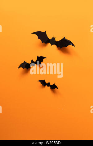 Halloween holiday concept with paper bats Stock Photo