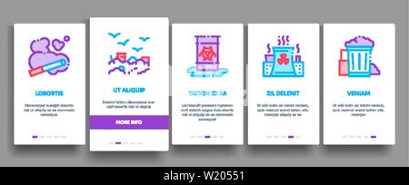 Pollution of Nature Vector Onboarding Stock Vector