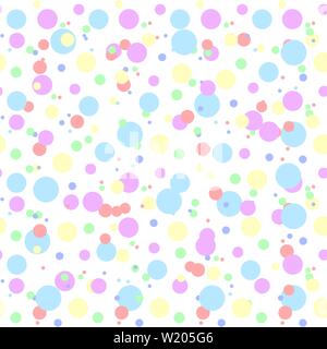 Seamless polka dot pattern with circles of fresh colors on a white background. Vector repeating texture. eps10 Stock Vector