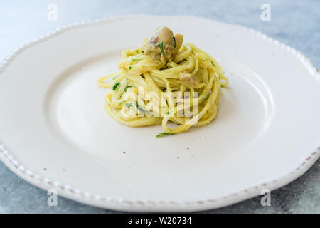 Rice Noodle with Curry Sauce Chicken in Plate Ready to Eat. Organic Food. Stock Photo