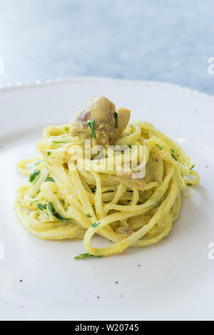 Rice Noodle with Curry Sauce Chicken in Plate Ready to Eat. Organic Food. Stock Photo