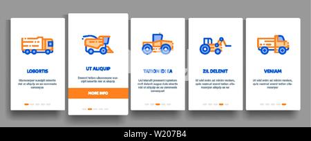 Agricultural Vehicles Vector Onboarding Stock Vector