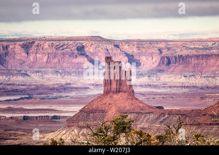 A beautiful winter day in winter after heavy snow, Canyonlands National Park, Utah, USA Stock Photo