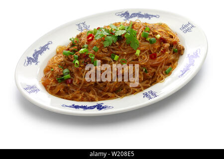 spicy stir fry vermicelli with minced pork, classic Sichuan dish in chinese cuisine called ' Ants climbing a tree ' Stock Photo