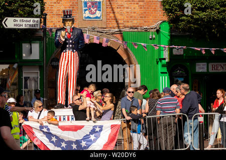 4th of July celebrations in Killarney, County Kerry, Ireland. Spectators waiting for the parade 