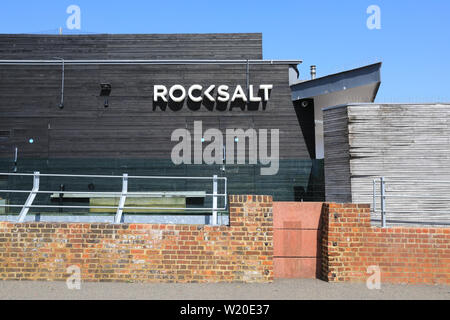Mark Sargeant's Rocksalt restaurant and bar, on Fish Market, on Folkestone's harbour, in Kent, SE England, UK Stock Photo
