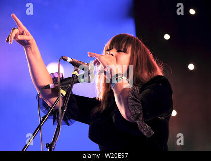 Pilton, Somerset, UK. June 28th 2019. Cat Power performing on stage at Glastonbury Festival, Somerset Stock Photo