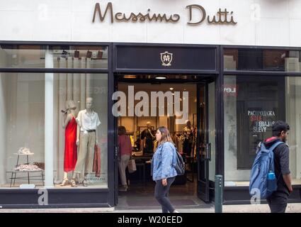 Grafton Street, Dublin, Ireland. The Massimo Dutti store on Dublin's Grafton Street. Stock Photo