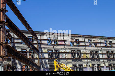 The facade of the old Dockrell's Department Store which is being retained as a new hotel is constructed in Dublin, Ireland Stock Photo