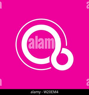 Stylized letter Q. logo vector, letter Q on pink background. Vector Illustration. EPS 10. Stock Vector