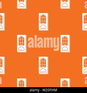Door with glass pattern vector orange Stock Vector