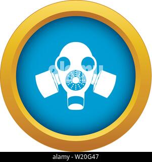 Black gas mask icon blue vector isolated Stock Vector
