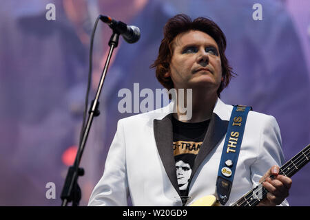 Pictured: Nicky Wire. Saturday 29 June 2019 Re: Manic Street Preachers concert at Cardiff Castle, south Wales, UK. Stock Photo