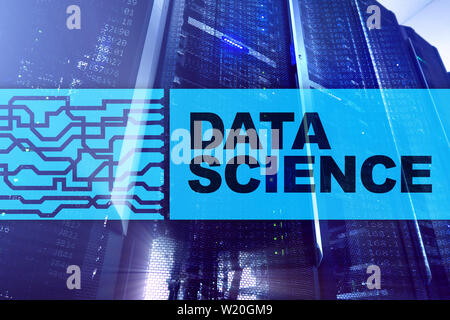 Data Science Artificial Intelligence Concept. Futuristic Supercomputer background Stock Photo