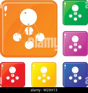 Nitromethane icons set vector color Stock Vector
