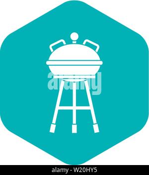 Kettle barbecue icon, simple style Stock Vector