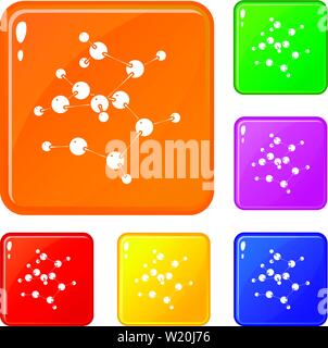 Valine icons set vector color Stock Vector