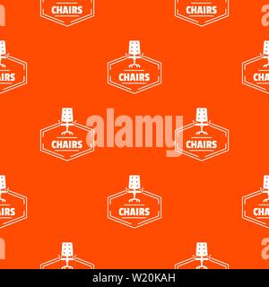 Chair pattern vector orange Stock Vector