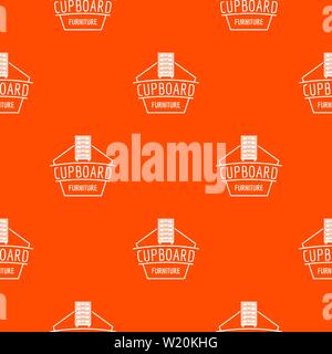 Furniture cupboard pattern vector orange Stock Vector